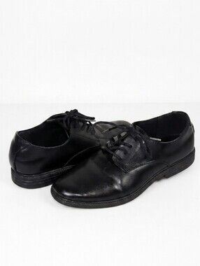 Hunters Bay Boys Dress Shoes Size 6 Black Faux Leather Oxfords Formal Graduation